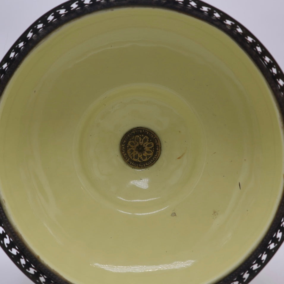 Antique European Porcelain Urn with Gilt Spelter Handles (c. 1890–1910)