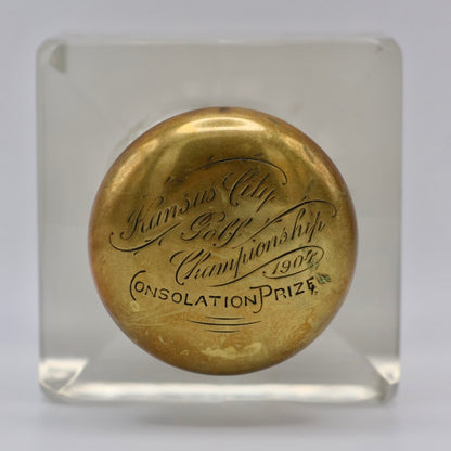 1904 American Brilliant Cut Glass Inkwell with Gilt Hinged Lid – Kansas City Golf Championship Engraving