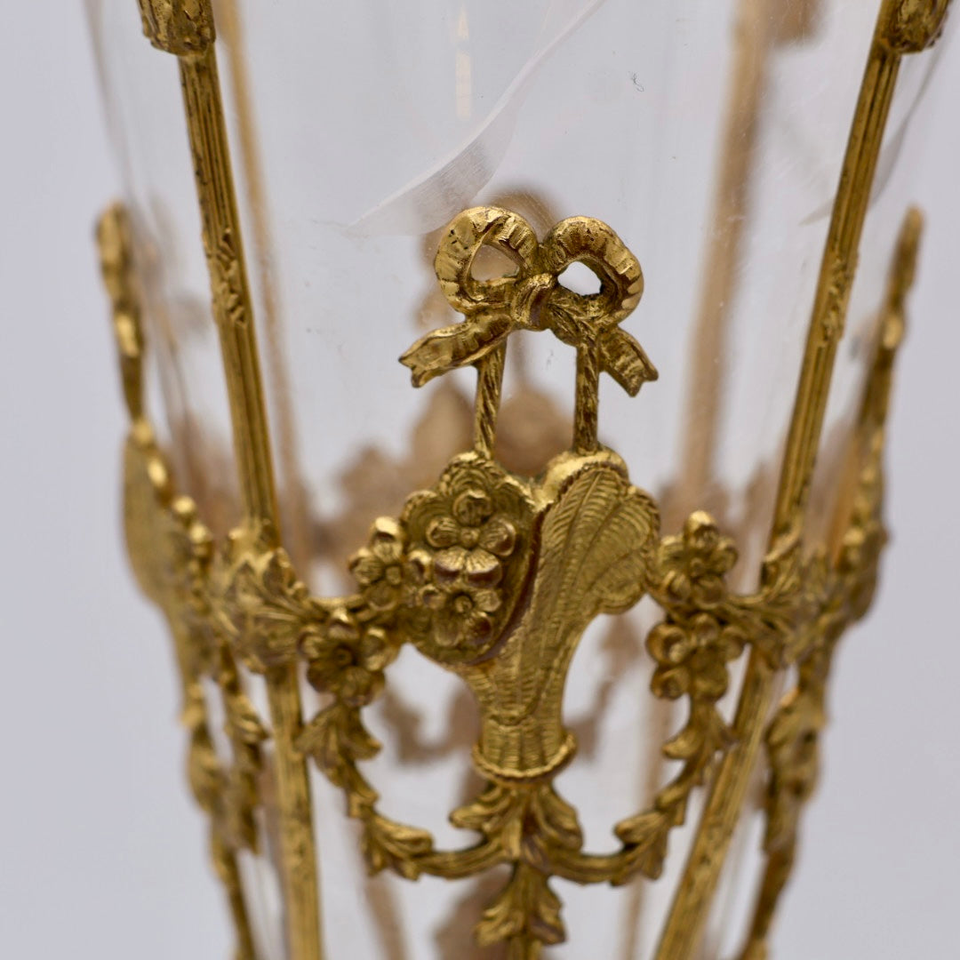 Vicotiran Cut Glass Vase with Ornate Bronze Mount