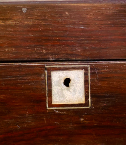 Antique Rosewood Traveling Dressing / Vanity Box with Accessories