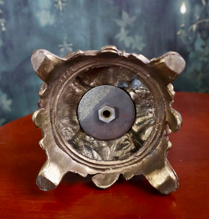 Victorian Revival Brass & Crystal Candlestick Holder