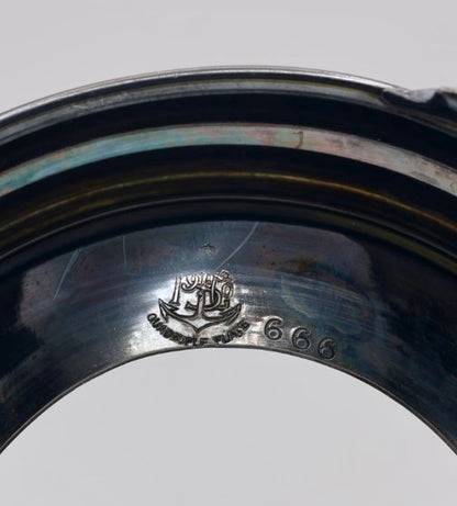 Antique-Style Silverplate Brides Basket with Emerald Green Hobnail Glass Bowl