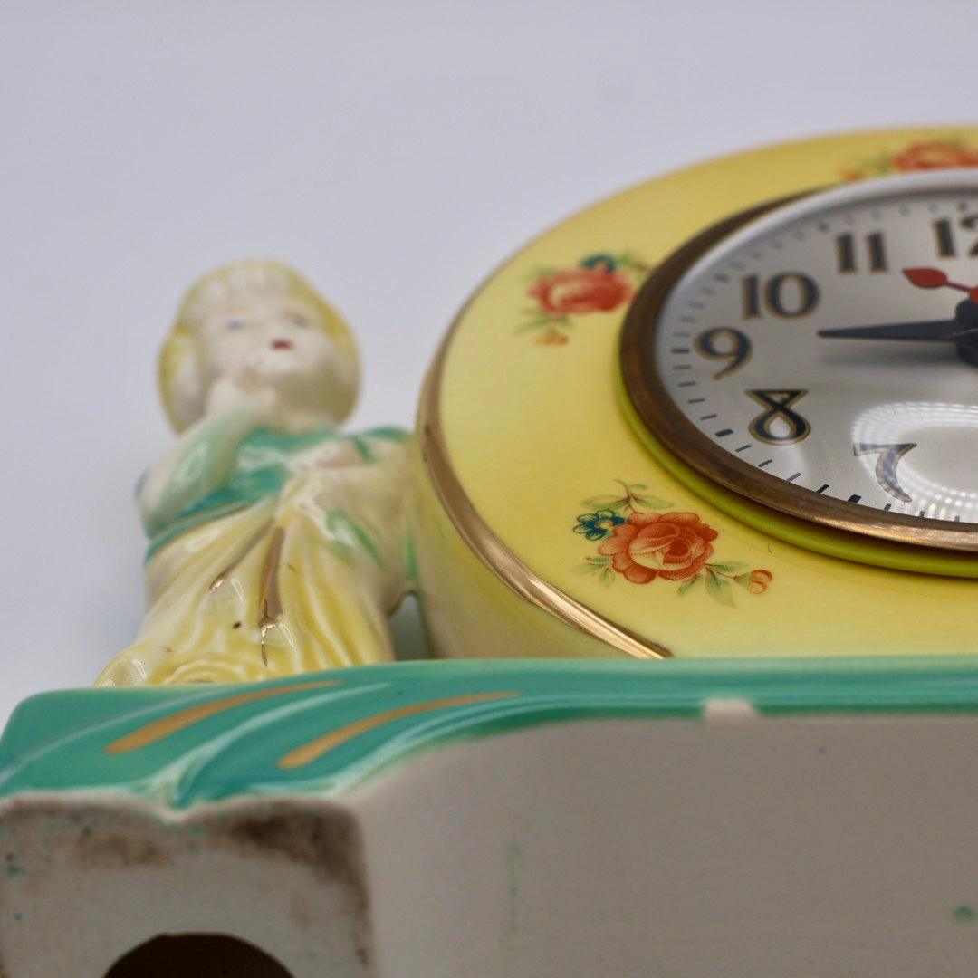 Vintage Porcelain Figural Mantel Clock