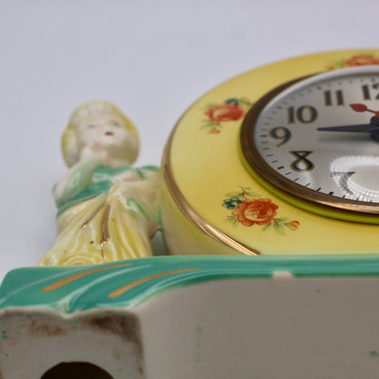 Vintage Porcelain Figural Mantel Clock