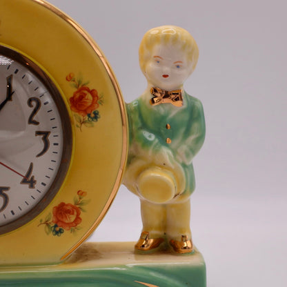 Vintage Porcelain Figural Mantel Clock