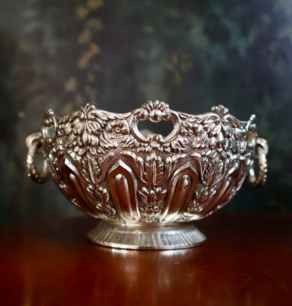 Vintage Silverplate Ornate Pedestal Bowl