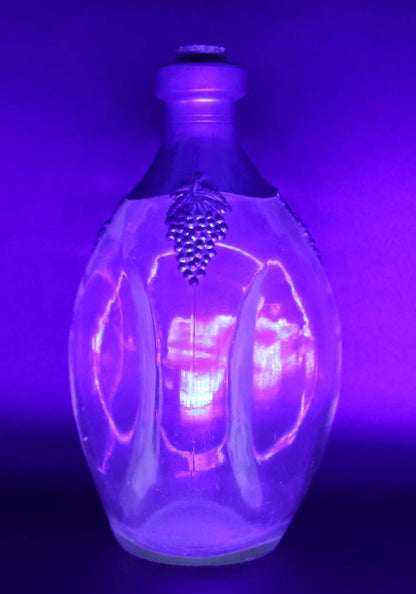 Pinch Glass Bottle with Grape Accents