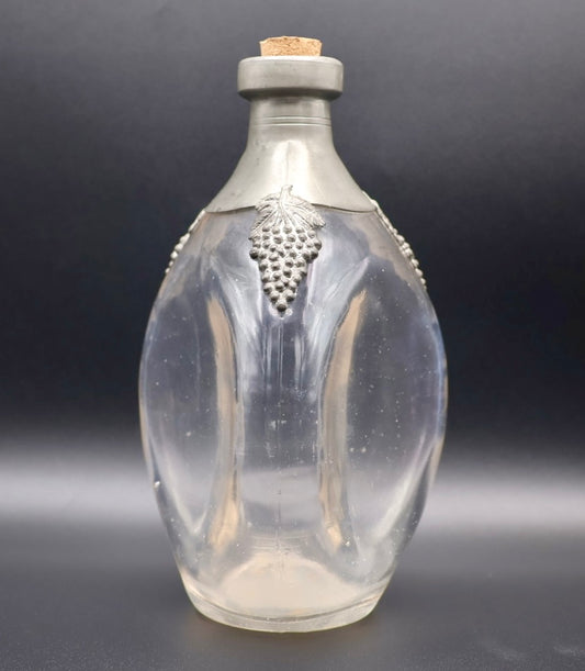 Pinch Glass Bottle with Grape Accents