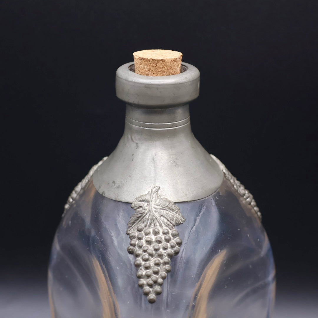 Pinch Glass Bottle with Grape Accents