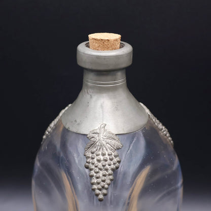 Pinch Glass Bottle with Grape Accents