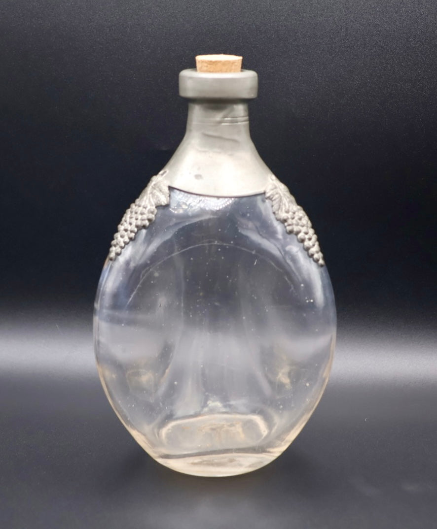 Pinch Glass Bottle with Grape Accents