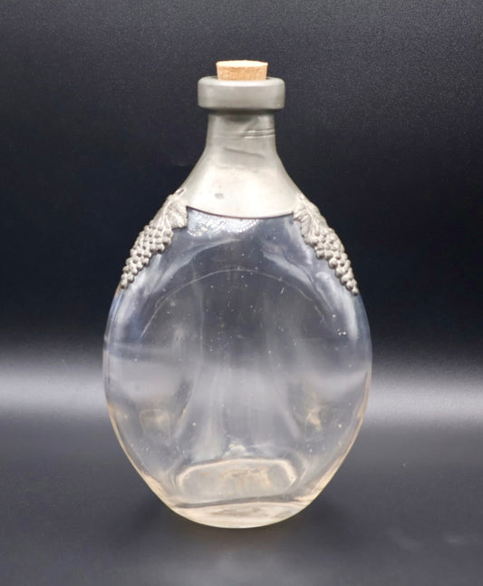Pinch Glass Bottle with Grape Accents