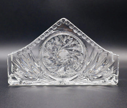 Vintage Polish Cut Crystal Napkin/Letter Holder or Desk Organizer