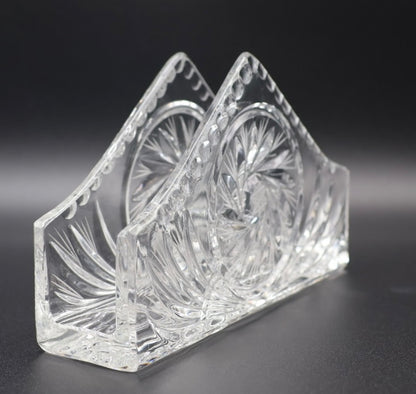 Vintage Polish Cut Crystal Napkin/Letter Holder or Desk Organizer