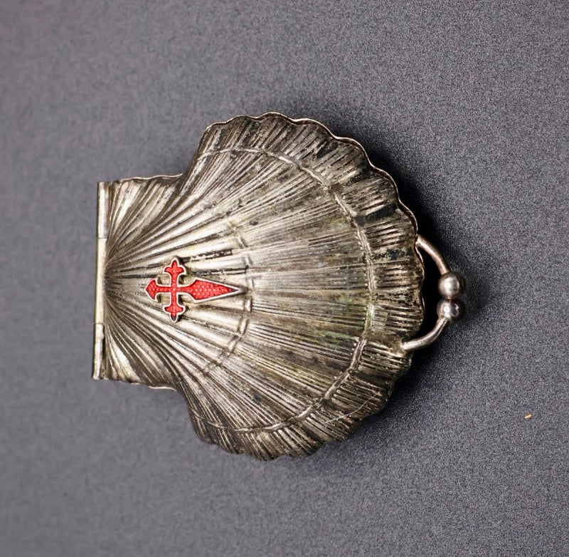 Antique Scallop Shell Rosary Case with Cross of Saint James (c. 1890–1920)