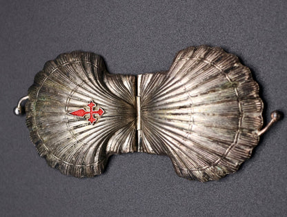 Antique Scallop Shell Rosary Case with Cross of Saint James (c. 1890–1920)