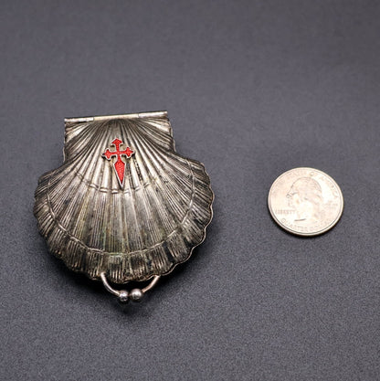 Antique Scallop Shell Rosary Case with Cross of Saint James (c. 1890–1920)