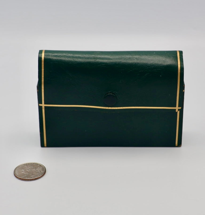 Vintage 1950s Leather Travel Vanity Set with Brass Accessories