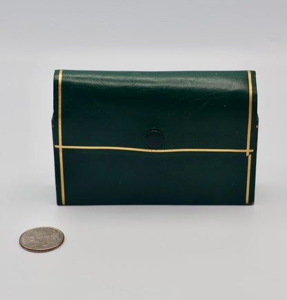 Vintage 1950s Leather Travel Vanity Set with Brass Accessories