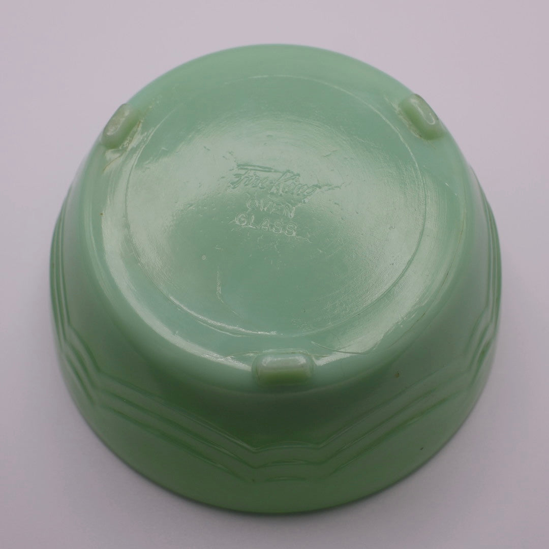 Vintage Fire-King Jadeite 3-Footed Scalloped Bulb Bowl