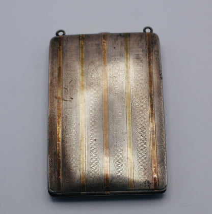 Antique Sterling Silver Coin Compact Purse with 10K Gold Inlay