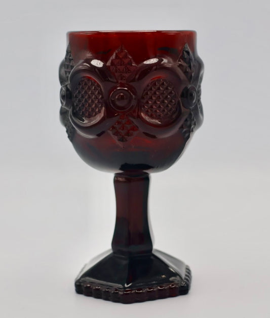 Vintage Avon 1876 Cape Cod Ruby Red Cordial or Wine Goblet