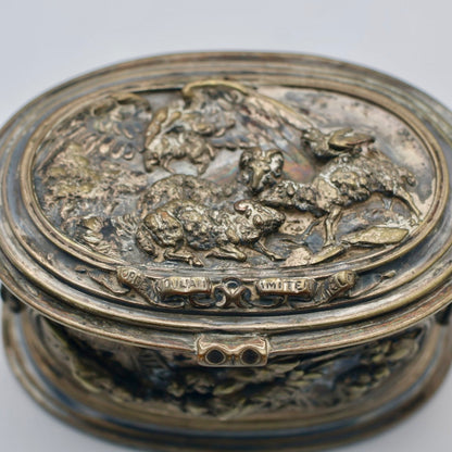 French Belle Époque Oudry Éditeur Wildlife Trinket Box c. 1880–1900