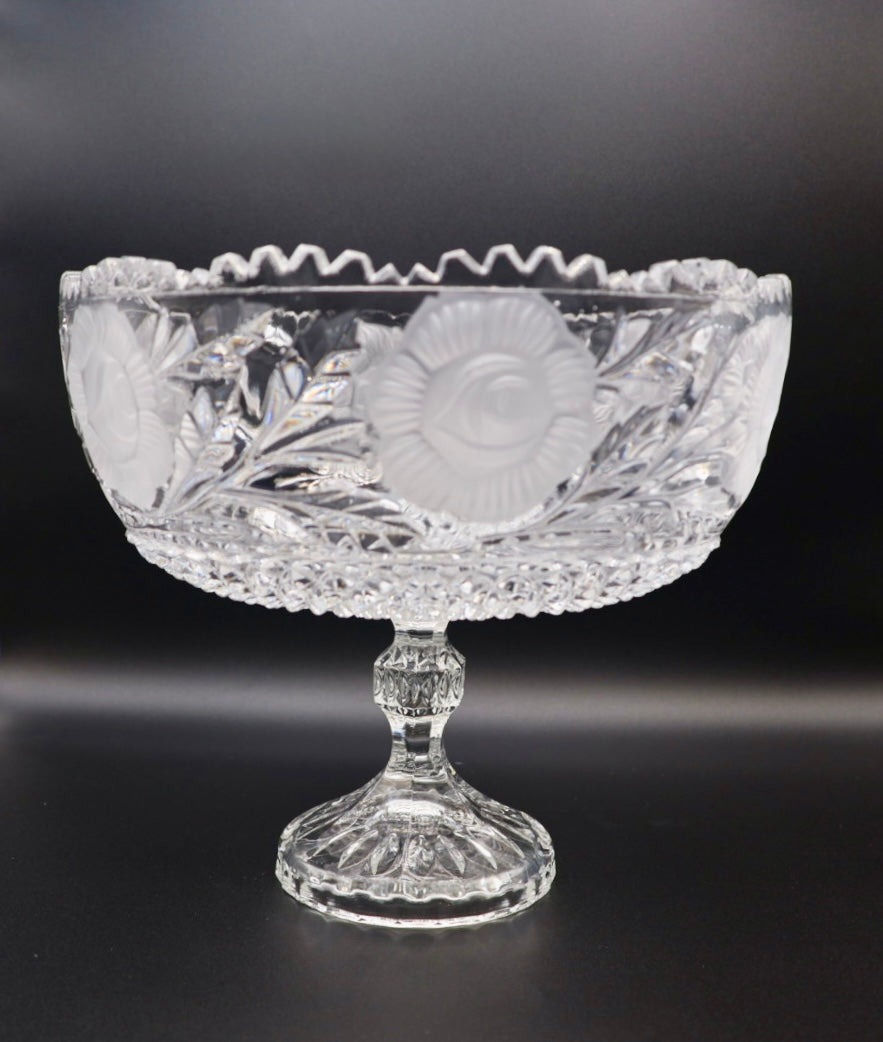 Lead Crystal Rose Compote