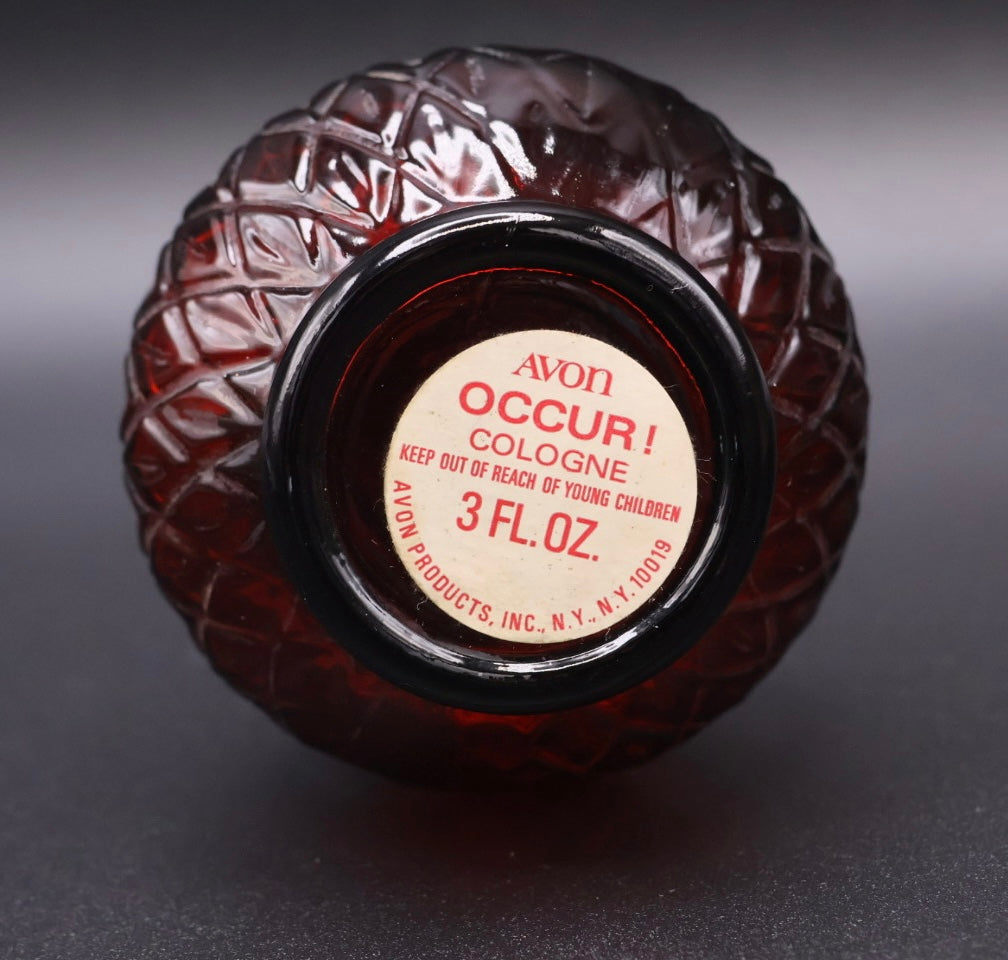 Vintage Avon “Occur!” Ruby Red Candle-Shaped Cologne Bottle (Empty)