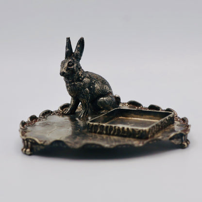 Pairpoint Silverplate Figural Rabbit Desk Tray