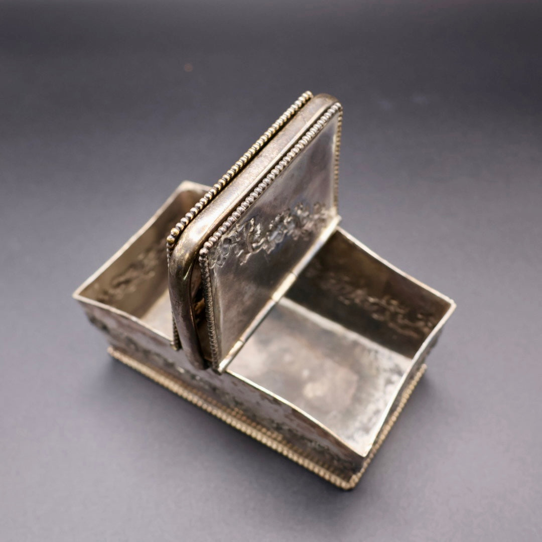 Antique Pairpoint Quadruple Plate Silverplate Basket Box with Handle c. 1900