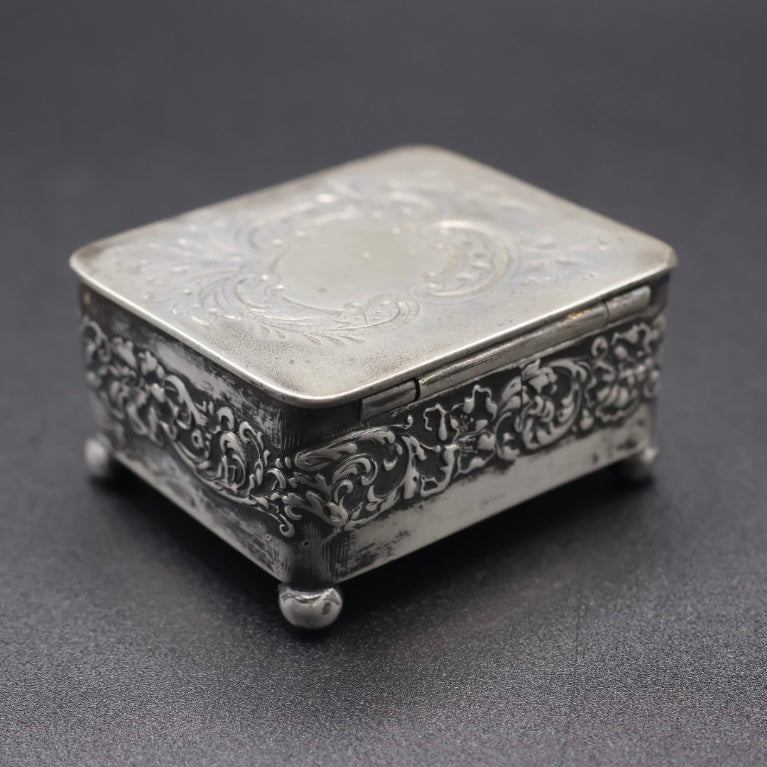 Antique Pairpoint Silverplate Stamp Box - Petite Gilded Desk Casket c. 1890–1915