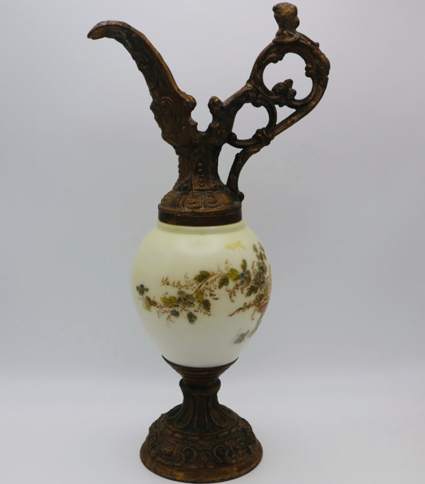 Victorian Wave Crest  Milk Glass Ewer