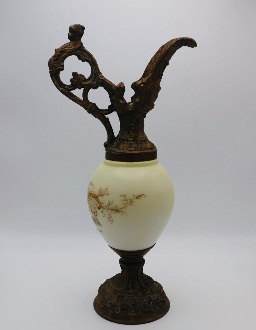 Victorian Wave Crest  Milk Glass Ewer