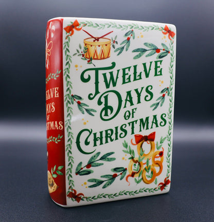 The Twelve Days of Christmas Ceramic Book Vase | Literary Holiday Décor