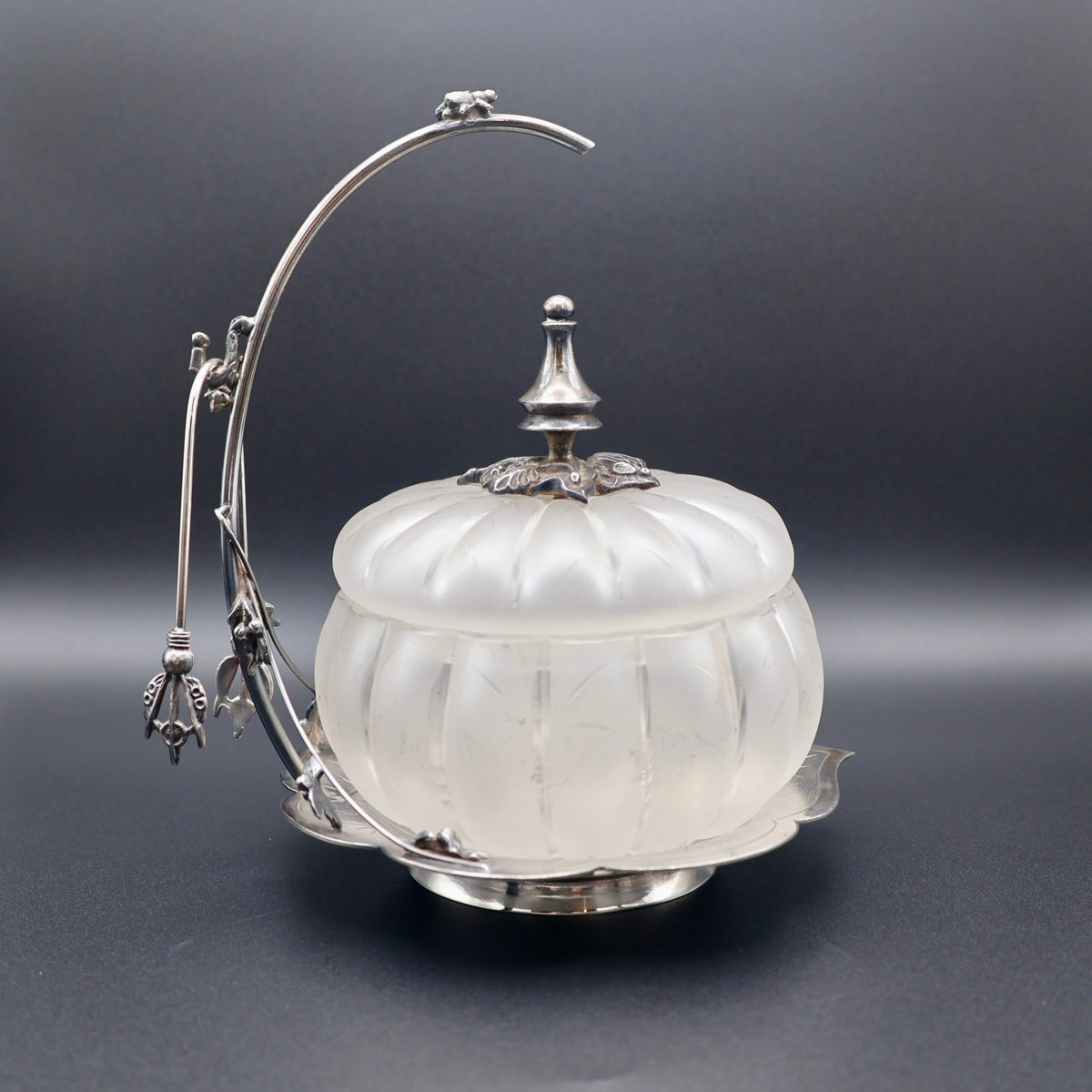Victorian Figural Pumpkin Glass Pickle Castor c. 1880–1900