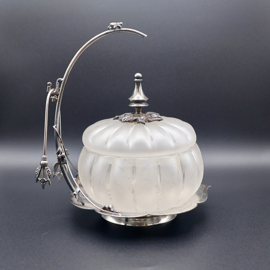 Victorian Figural Pumpkin Glass Pickle Castor c. 1880–1900