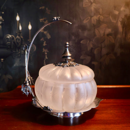 Victorian Figural Pumpkin Glass Pickle Castor c. 1880–1900