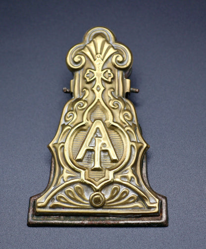 Victorian A1 Pressed Brass Letter Clip c. 1890 (Green Back)