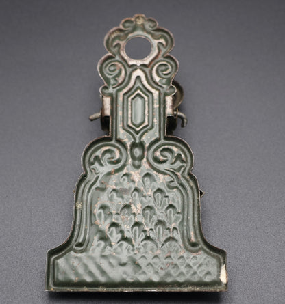 Victorian A1 Pressed Brass Letter Clip c. 1890 (Green Back)