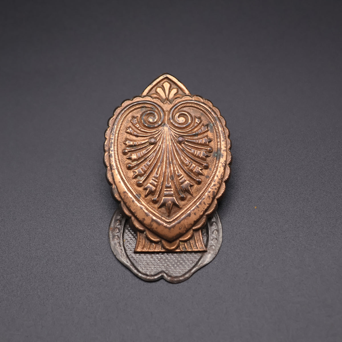 Antique Victorian Heart Letter Clip Pressed Metal c. 1890