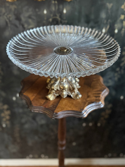 Crystal and Brass Centerpiece Stand