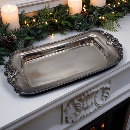 Wallace Baroque Oblong Silverplate Tray