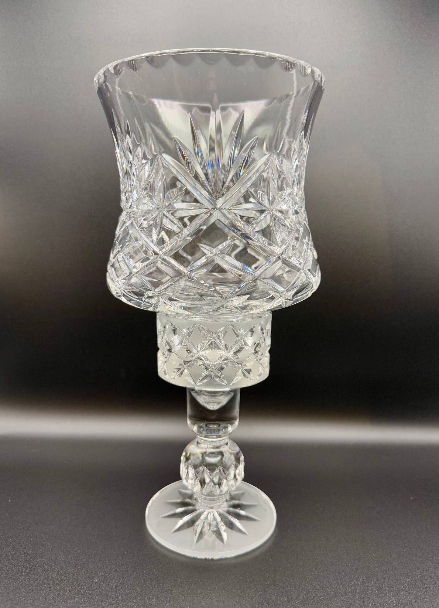 Lead Crystal Hurricane Candle Holder