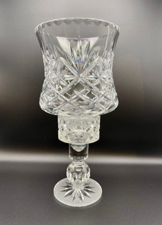 Lead Crystal Hurricane Candle Holder