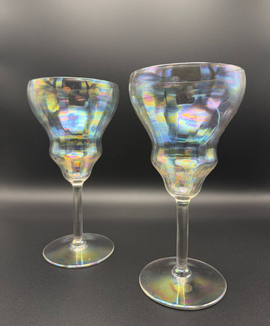 Fostoria Mother of Pearl Iridescent Water Goblets (Set of 2)