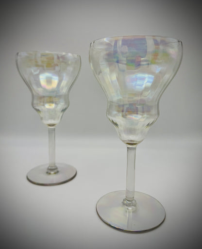 Fostoria Mother of Pearl Iridescent Water Goblets (Set of 2)