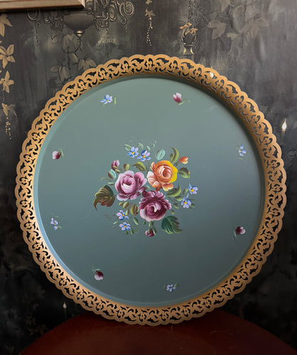 Vintage Nashco Hand-Painted Toleware Tray