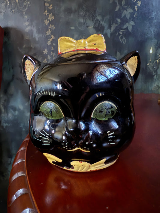Shafford Japan Black Cat Cookie Jar