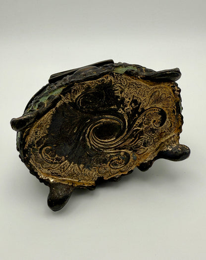 Antique Ormolu-Style Jewelry Casket With Verdigris Patina